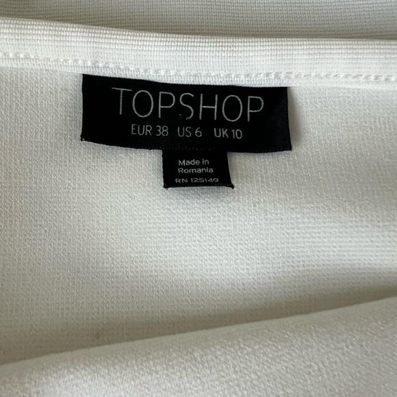 Topshop White Midi Bodycon Dress - Picture 3 of 8